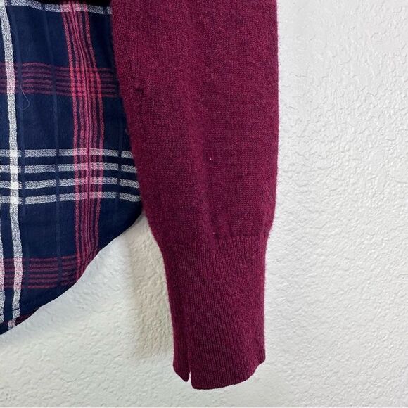 Veronica Beard Jensen Puff Sleeve Cashmere Tunic Sweater Size XS/S in Burgundy - Picture 9 of 11